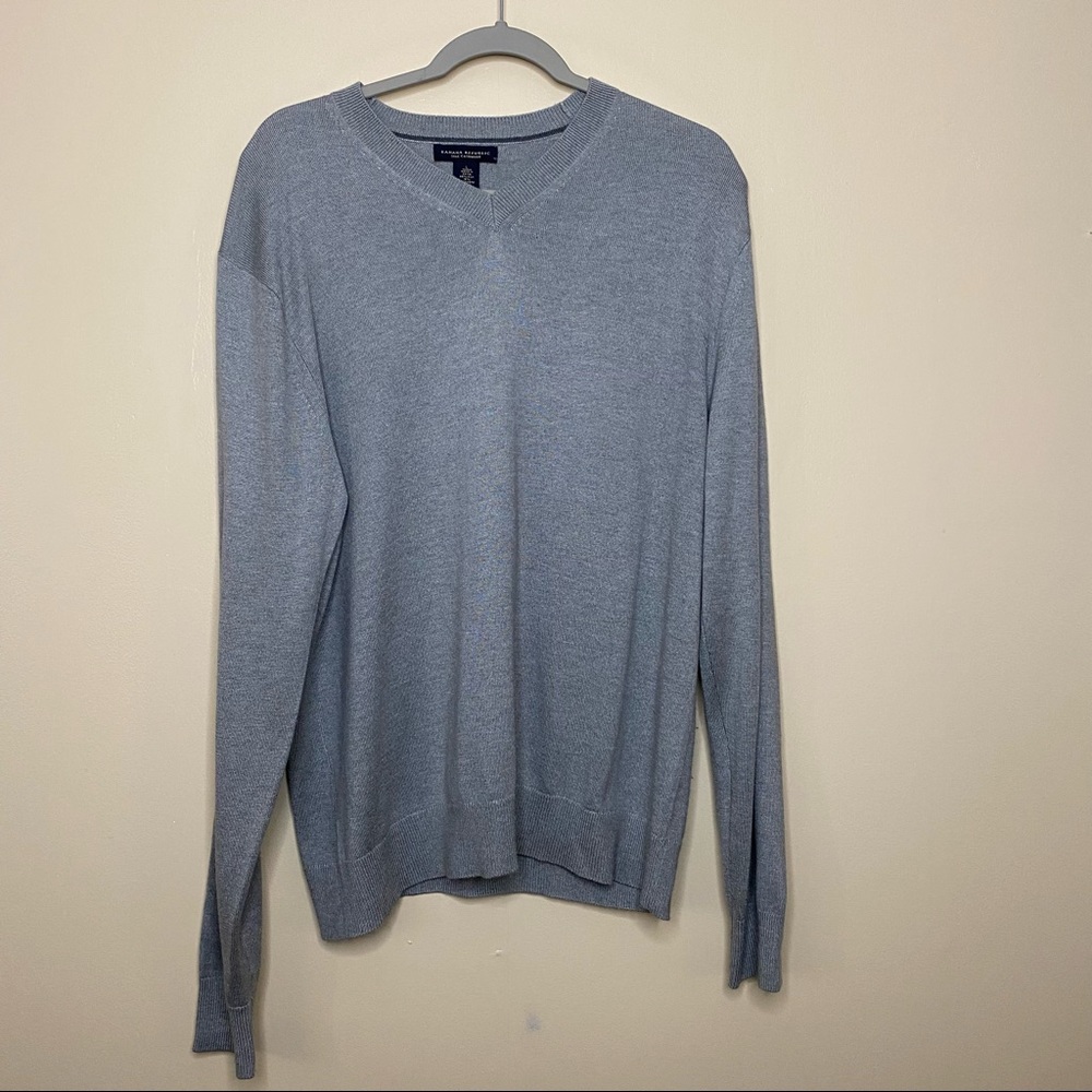 Men’s Banana Republic 85% silk & 15% cashmere, gray, V-neck sweater, size L